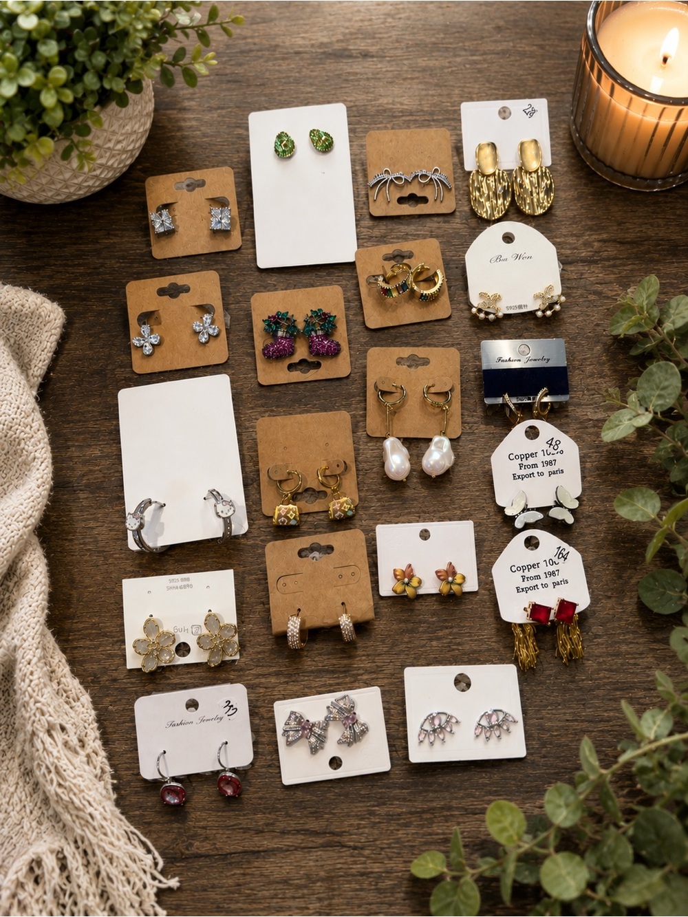 Lot of 20 Assorted Fashion Earrings Set - Great quality and variety NWT